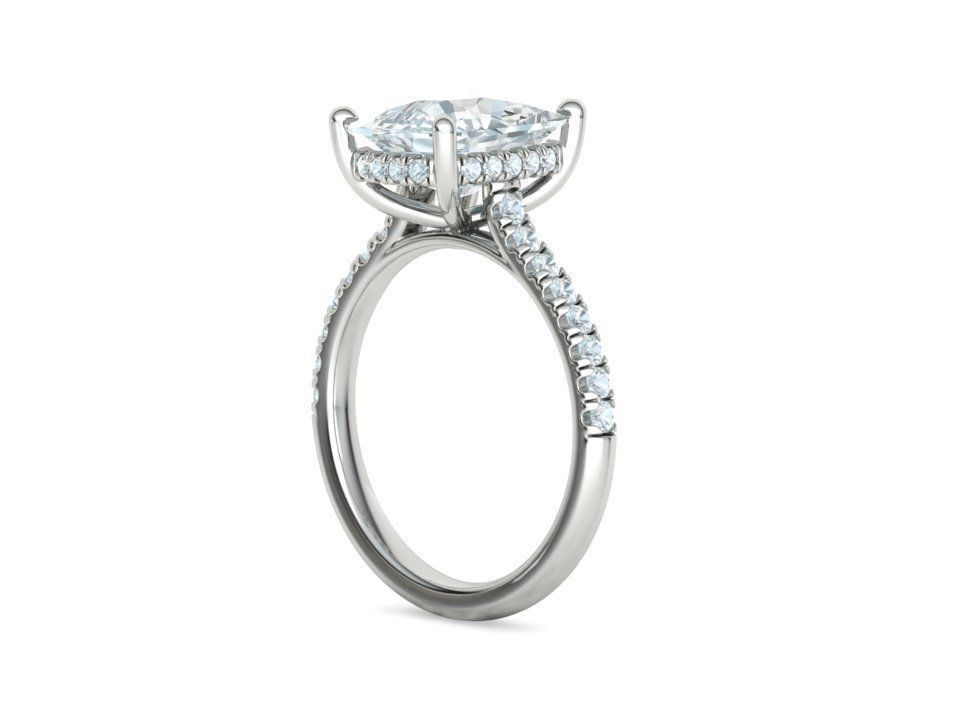 Engagement Classic Solitaire Ring 10x8 Cushion Stone 3dmodel 3D print model_23