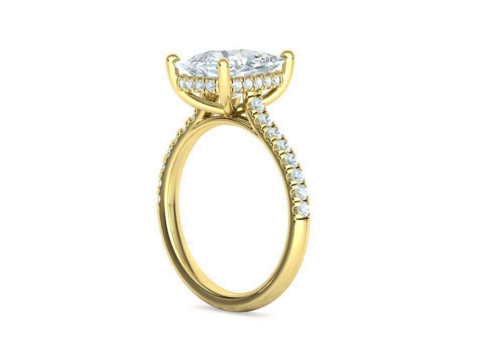 Engagement Classic Solitaire Ring 10x8 Cushion Stone 3dmodel 3D print model_22