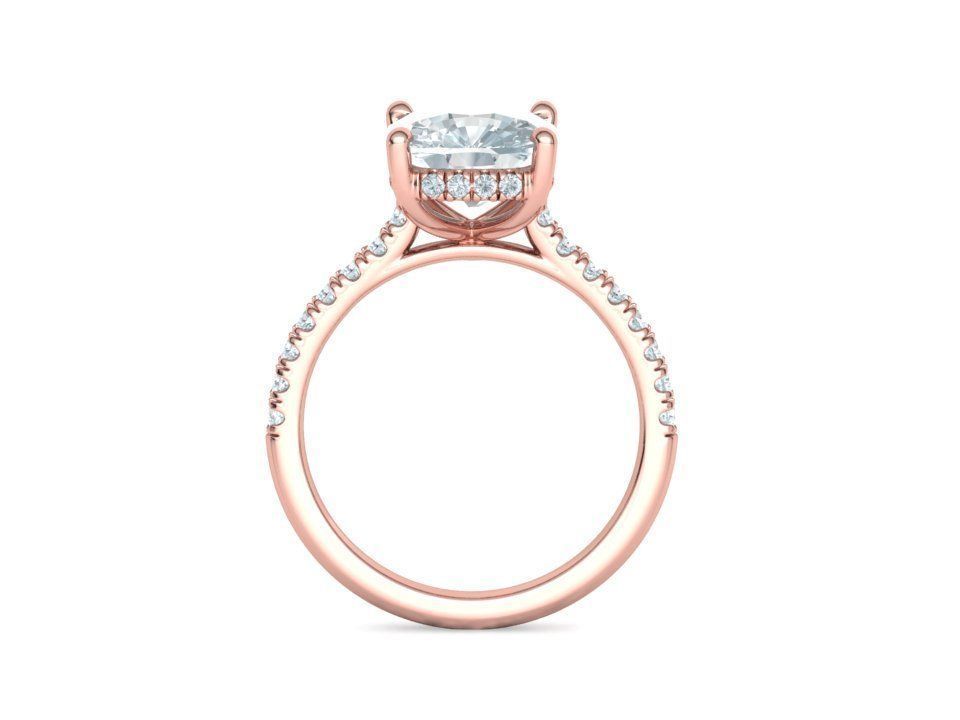 Engagement Classic Solitaire Ring 10x8 Cushion Stone 3dmodel 3D print model_18