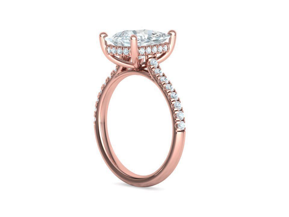 Engagement Classic Solitaire Ring 10x8 Cushion Stone 3dmodel 3D print model_21