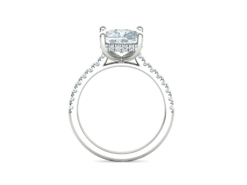 Engagement Classic Solitaire Ring 10x8 Cushion Stone 3dmodel 3D print model_20