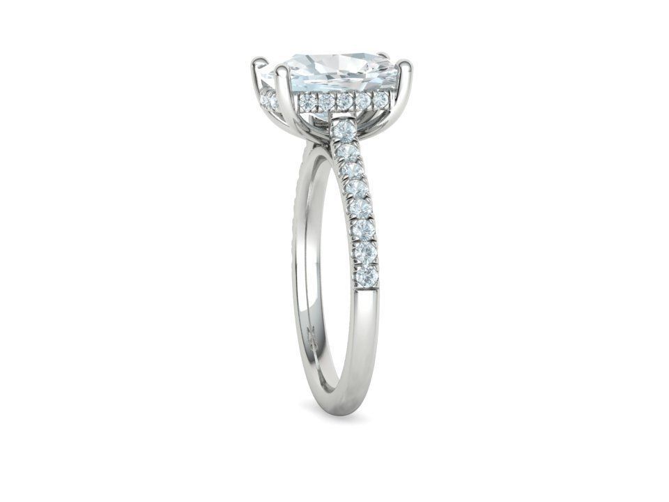 Engagement Classic Solitaire Ring 10x8 Cushion Stone 3dmodel 3D print model_26
