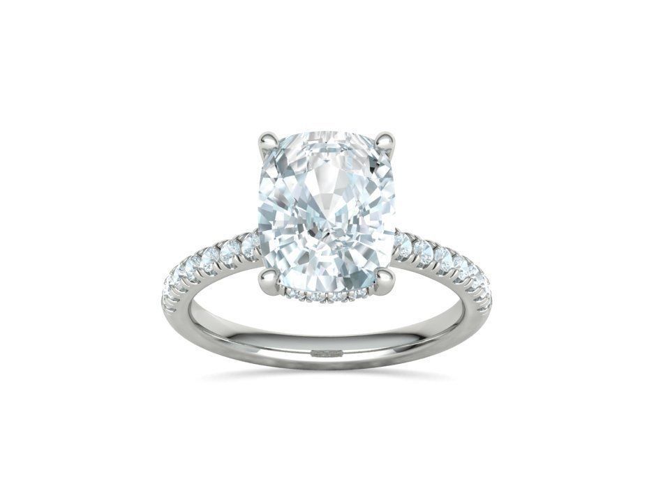 Engagement Classic Solitaire Ring 10x8 Cushion Stone 3dmodel 3D print model_17
