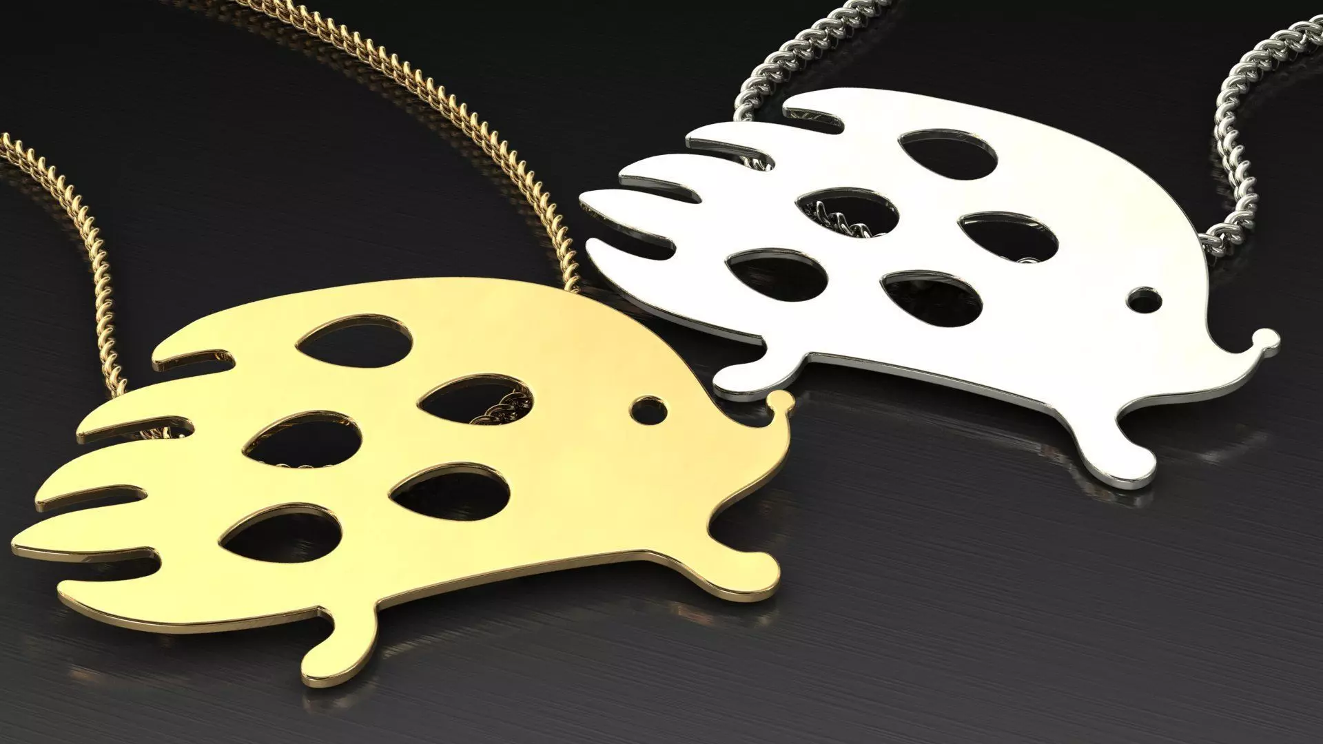 minimalist animal hedgehog pendant Free 3D print model