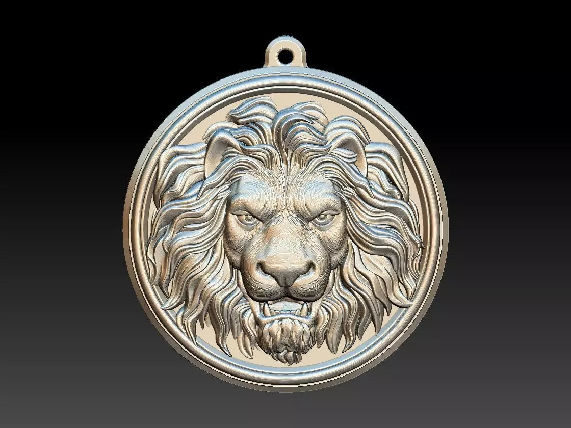 HM Lion Keychain 01 3D print model