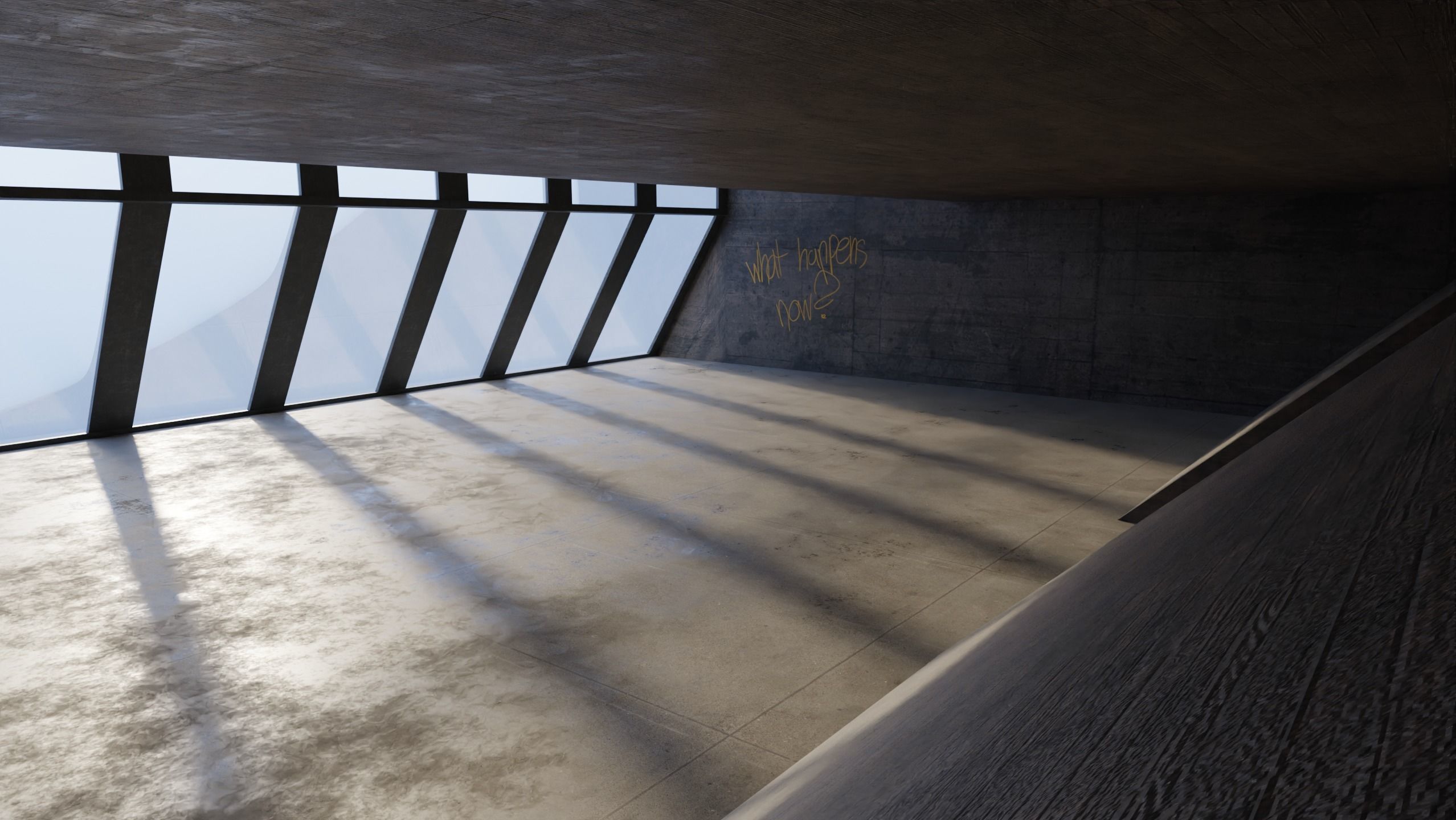 Concrete Lighting Studio 3D Blend FBX OBJ MTL Files 3D model_5