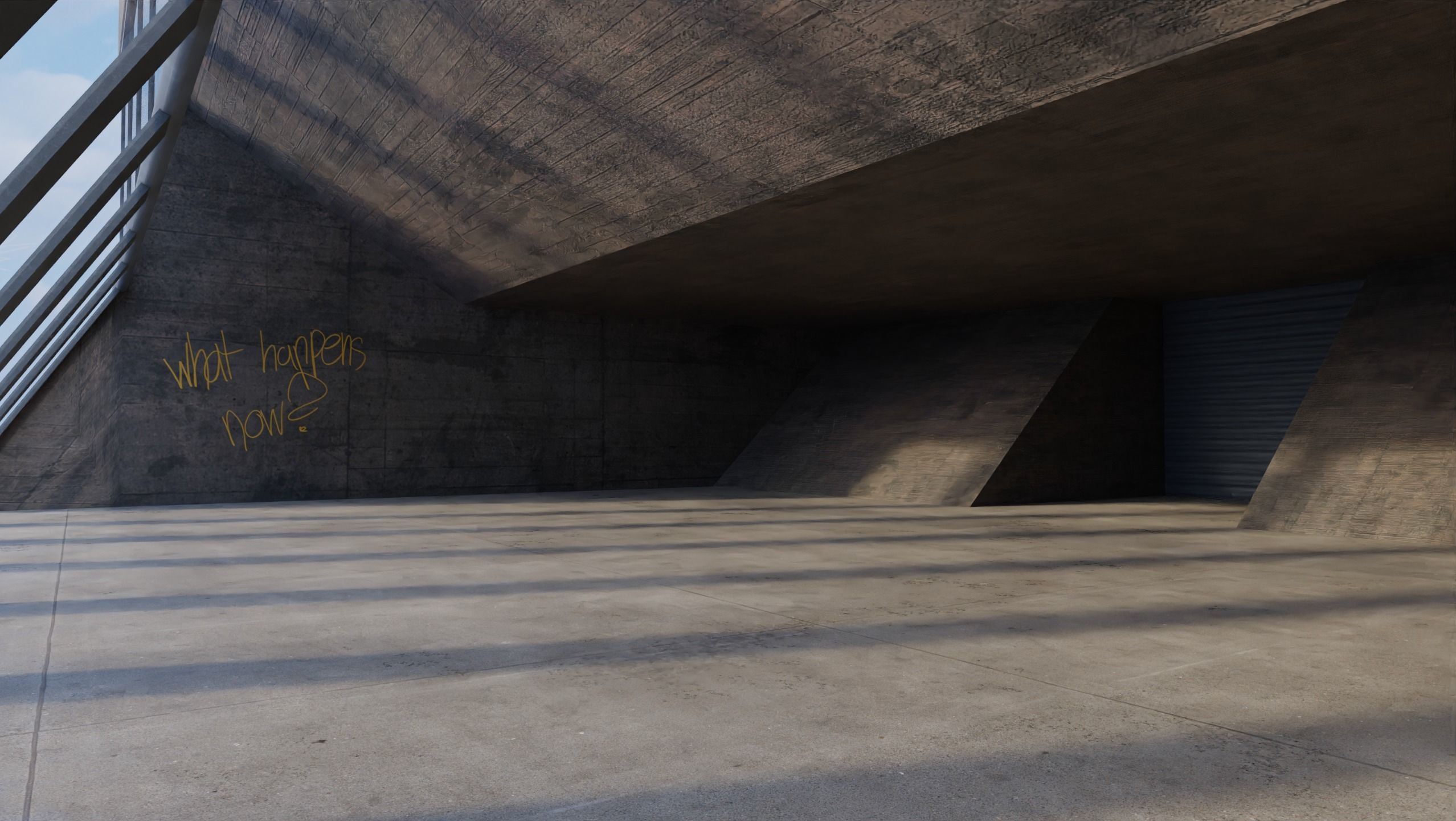 Concrete Lighting Studio 3D Blend FBX OBJ MTL Files 3D model_4
