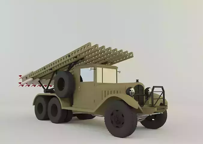 Katyusha rocket launcher vehicle 3D model