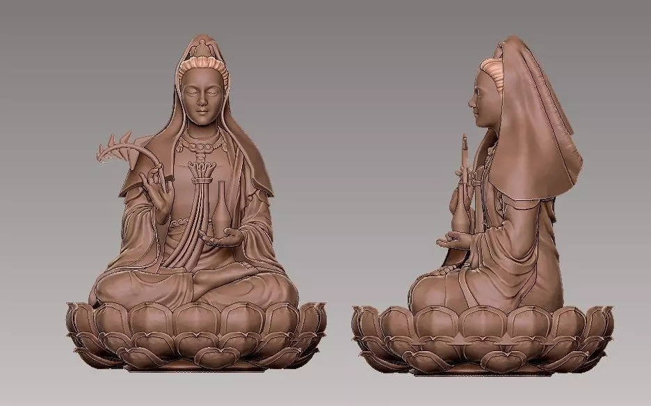 Lady Budha 3D Model 3D print model