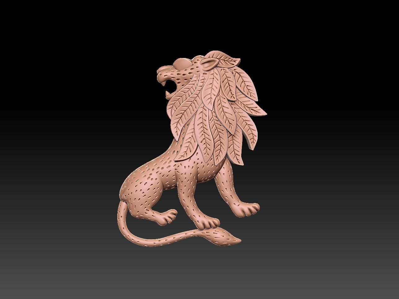Lion Brooch 3D Model 3D print model_1
