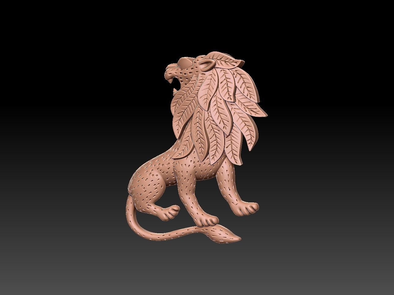 Lion Brooch 3D Model 3D print model_2