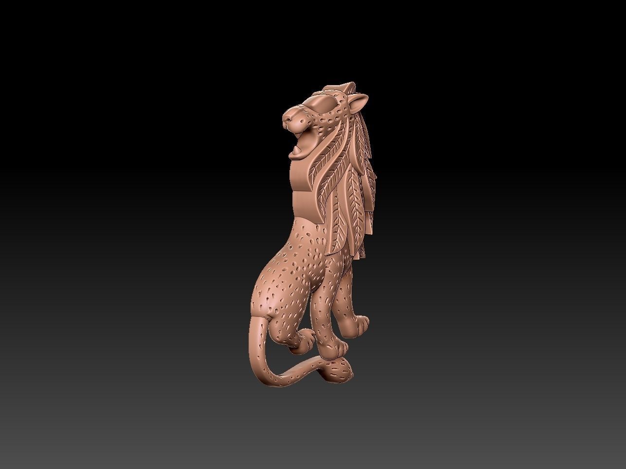 Lion Brooch 3D Model 3D print model_3