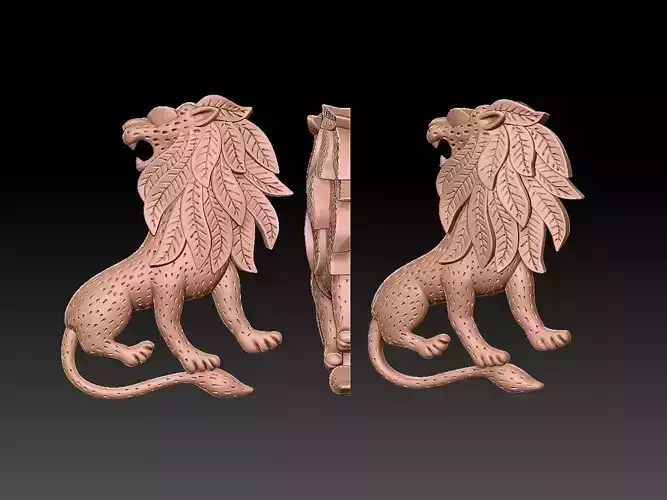 Lion Brooch 3D Model 3D print model