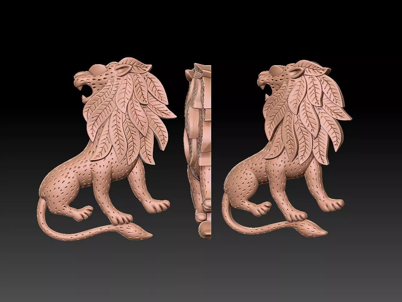Lion Brooch 3D Model 3D print model_0