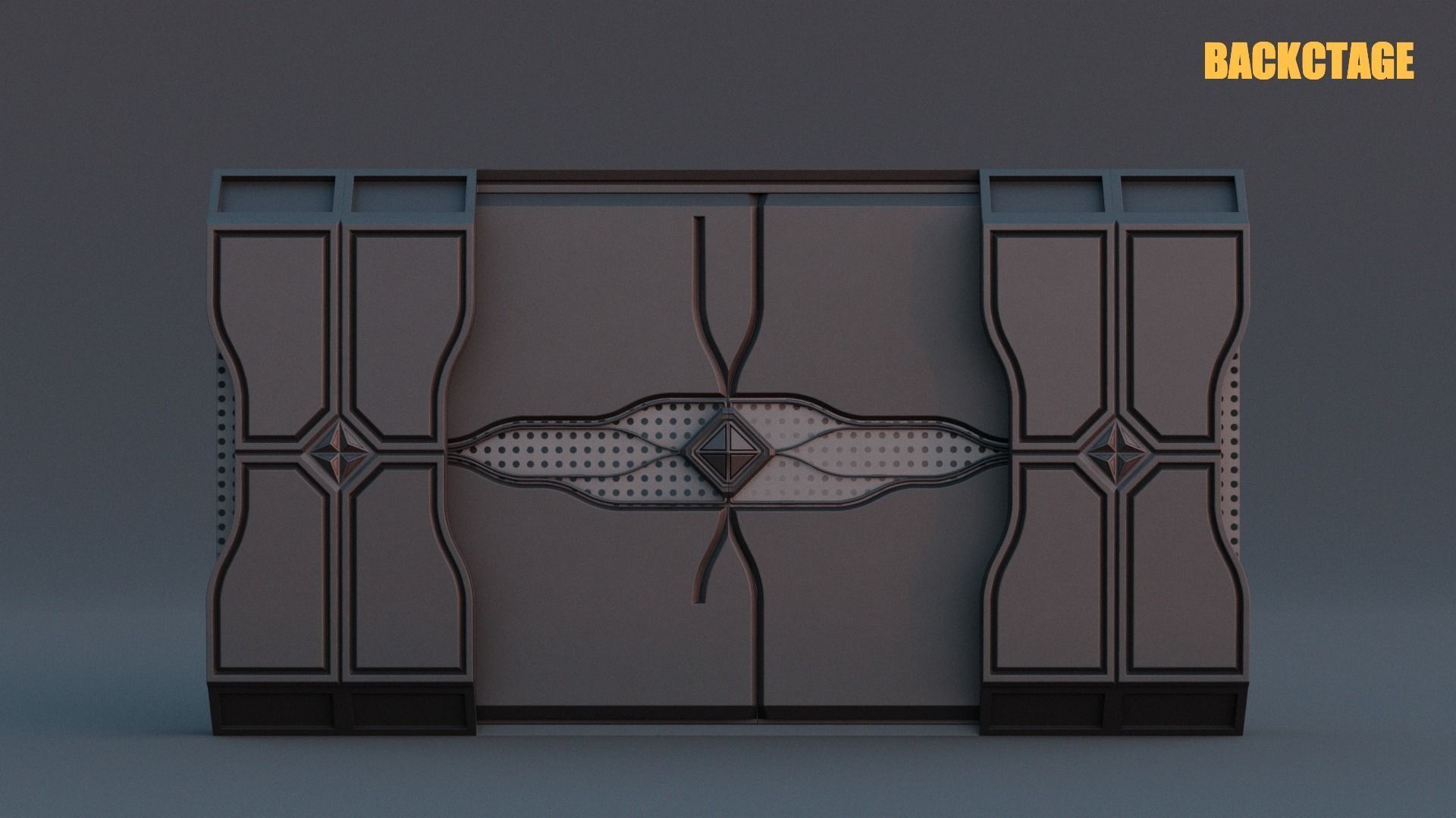 Game-Ready Sci-Fi Door Asset Low-poly 3D model_2