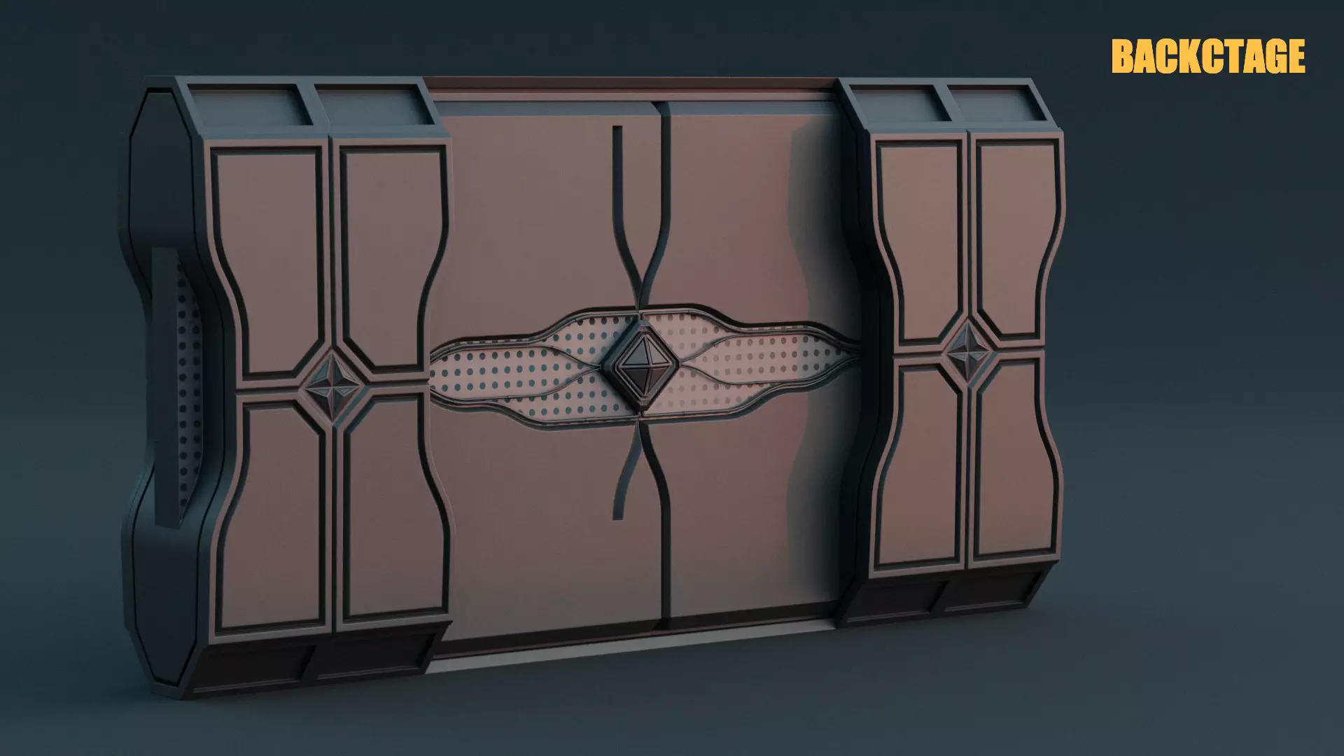 Game-Ready Sci-Fi Door Asset Low-poly 3D model_0