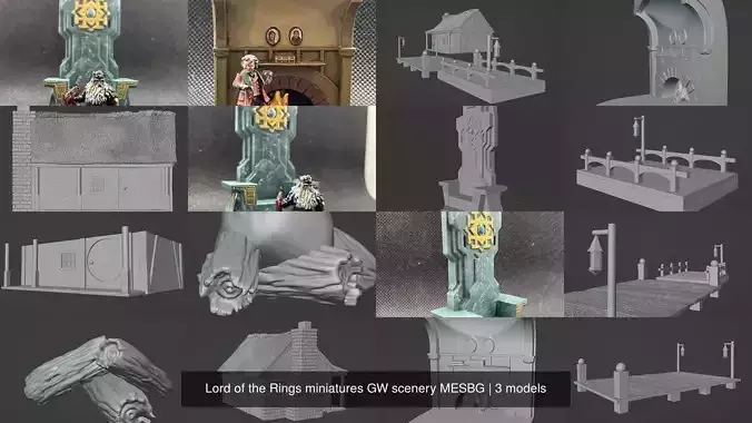 Lord of the Rings miniatures GW scenery MESBG 3D Model Collection