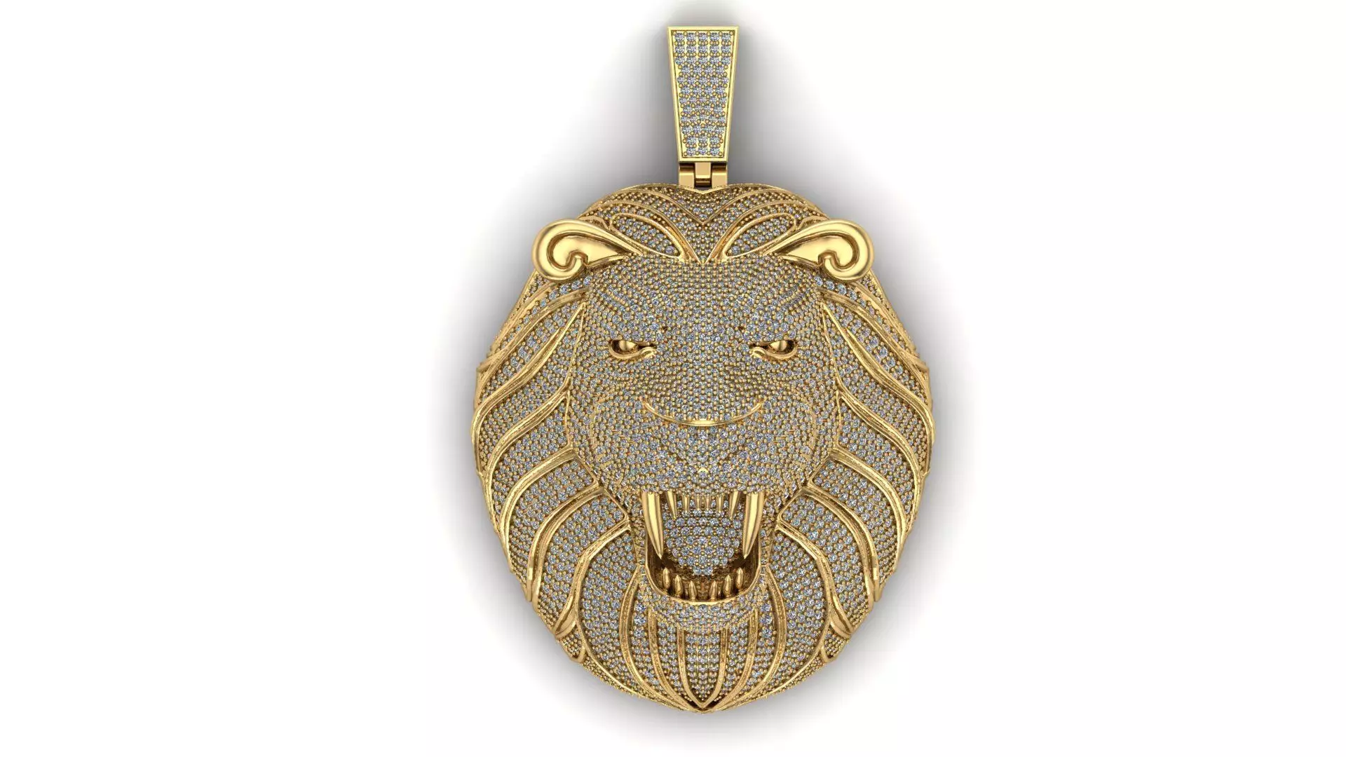 Diamond Lion Pendant 3D print model_0