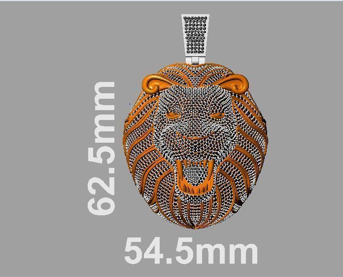 Diamond Lion Pendant 3D print model_4