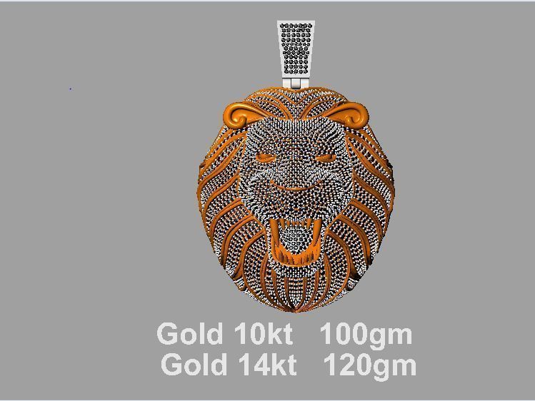 Diamond Lion Pendant 3D print model_6