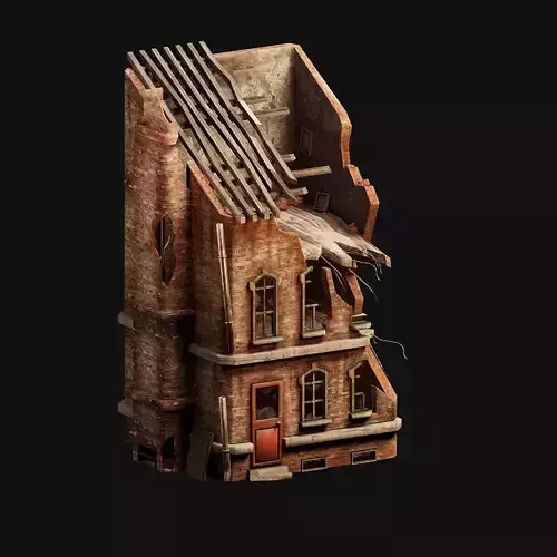 Realistic old building 3d model