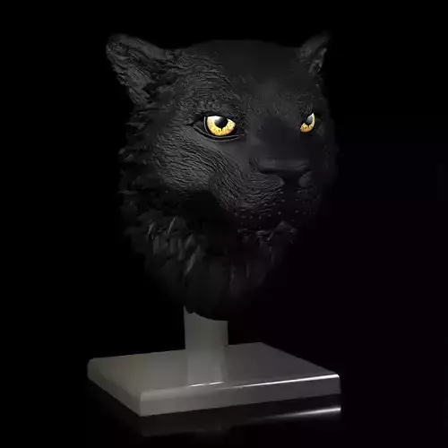 Tiger portrait comes with stand base   3D print model