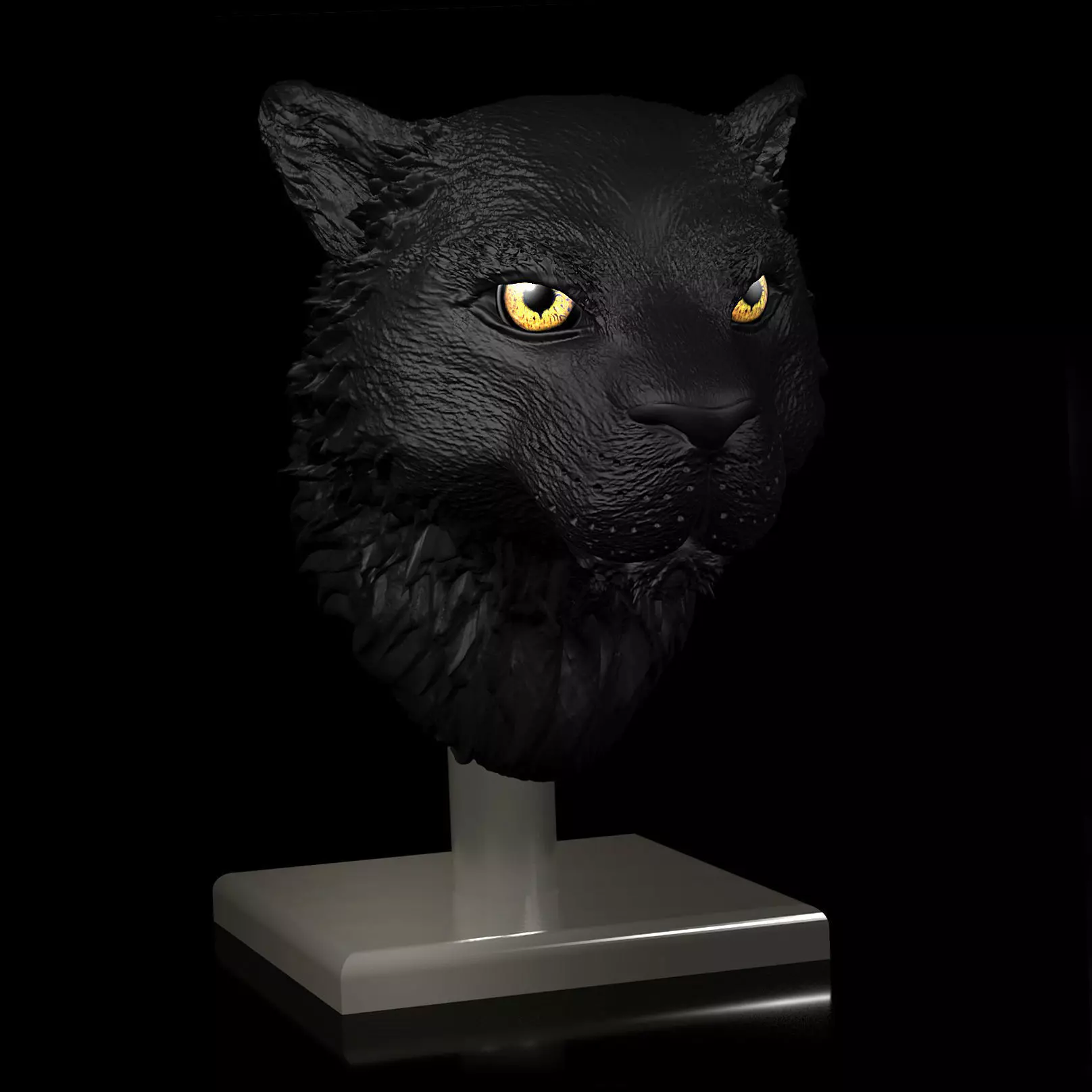 Tiger portrait comes with stand base 3D print model