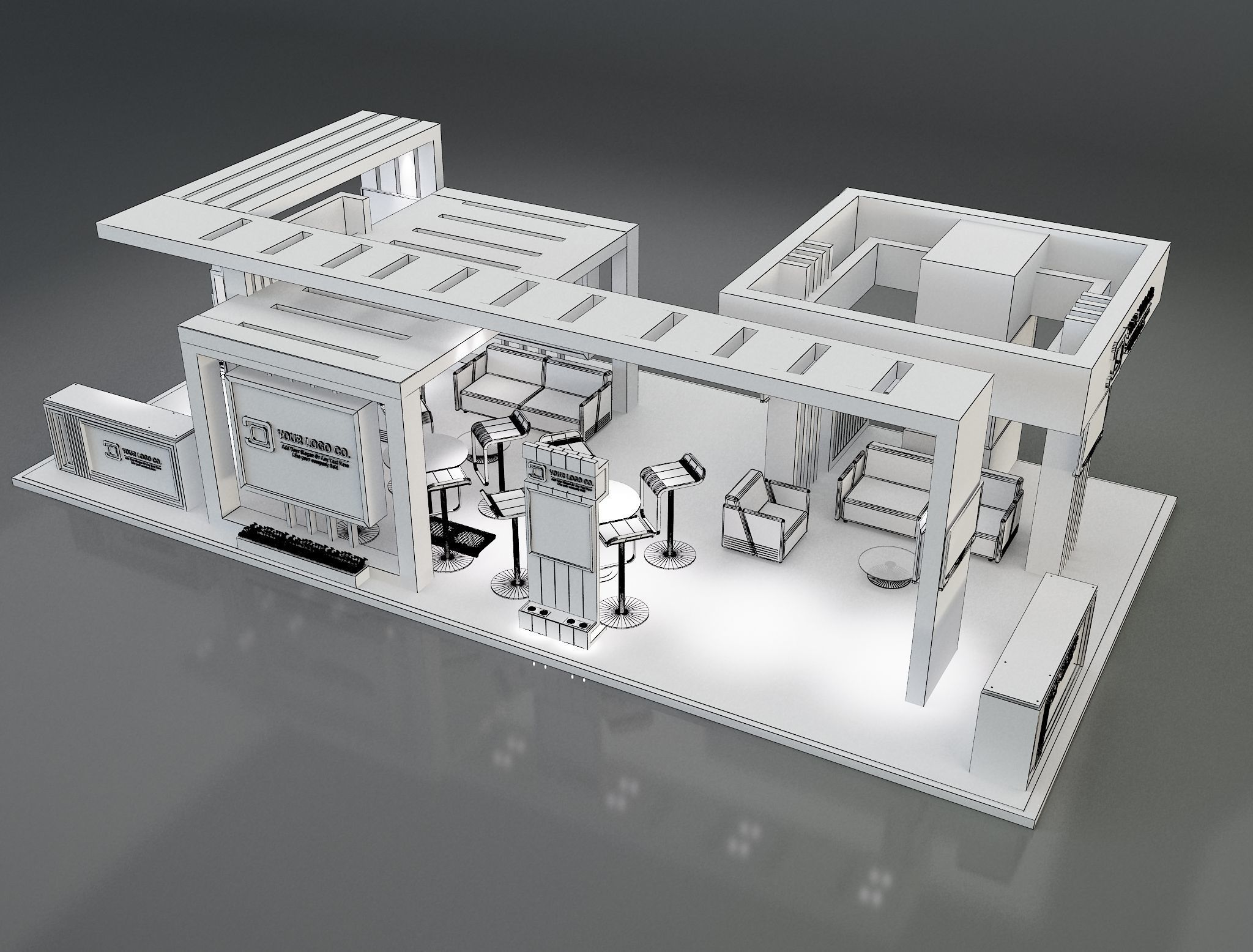 Booth Exhibition Stand a150  3D model_6