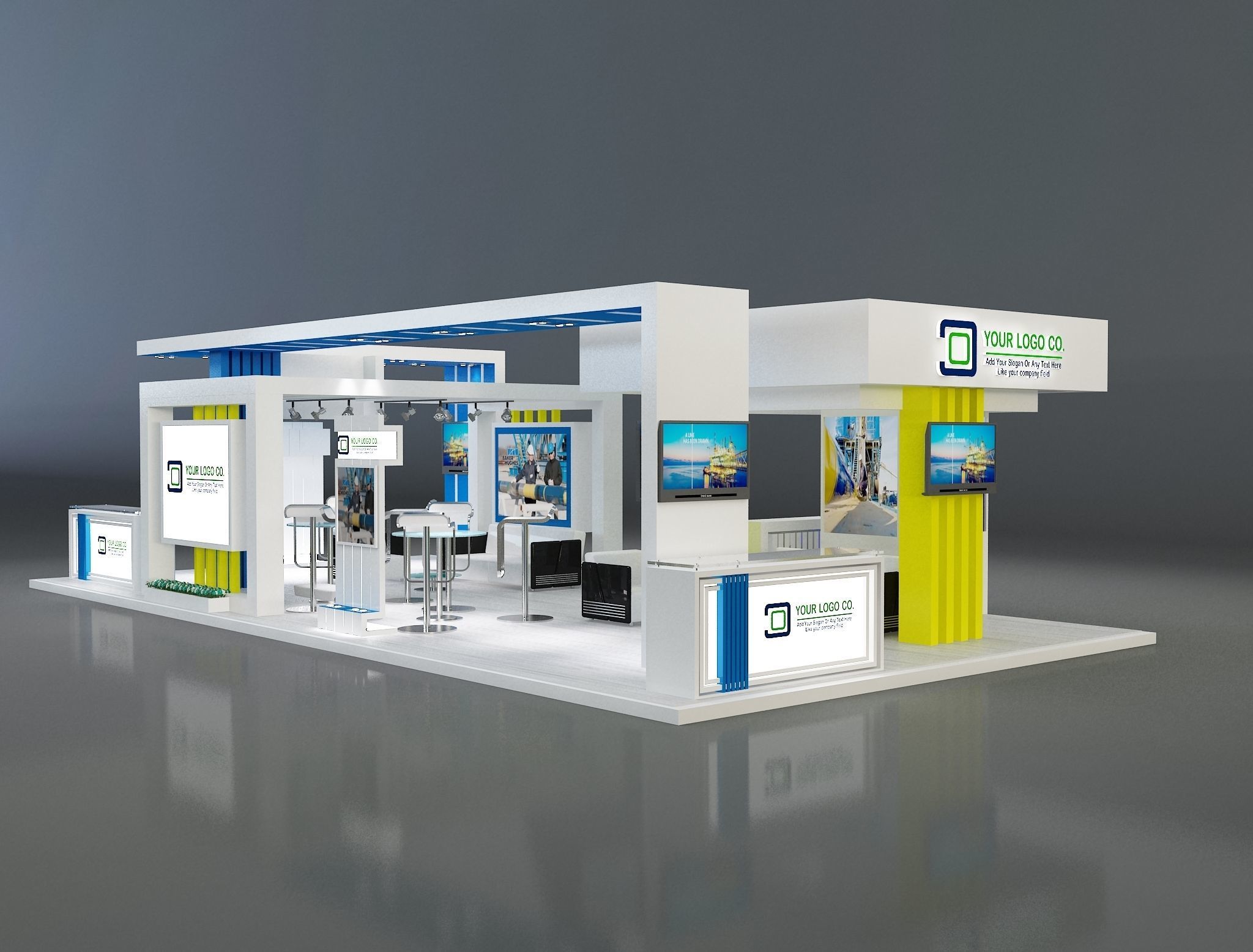 Booth Exhibition Stand a150  3D model_1