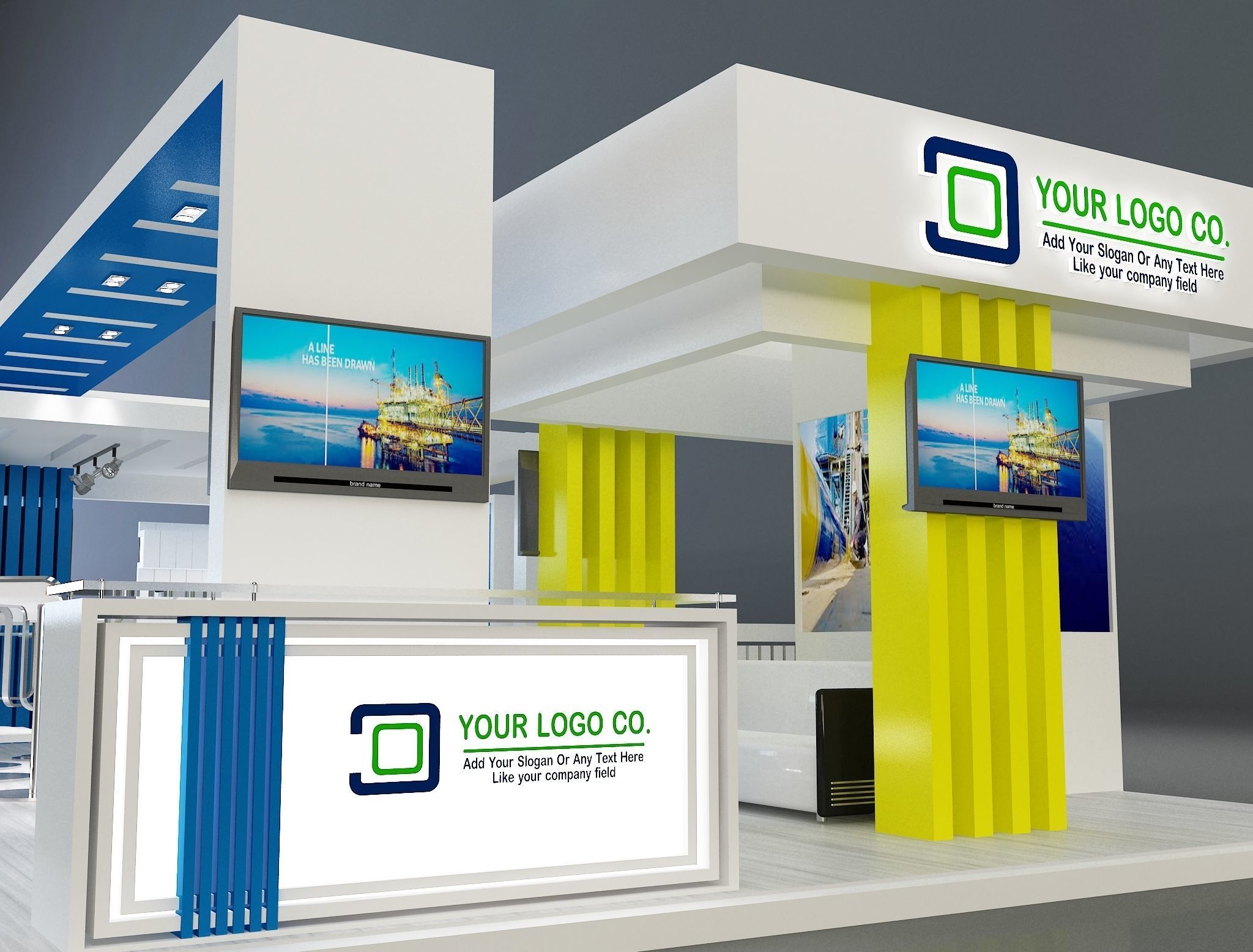 Booth Exhibition Stand a150  3D model_14