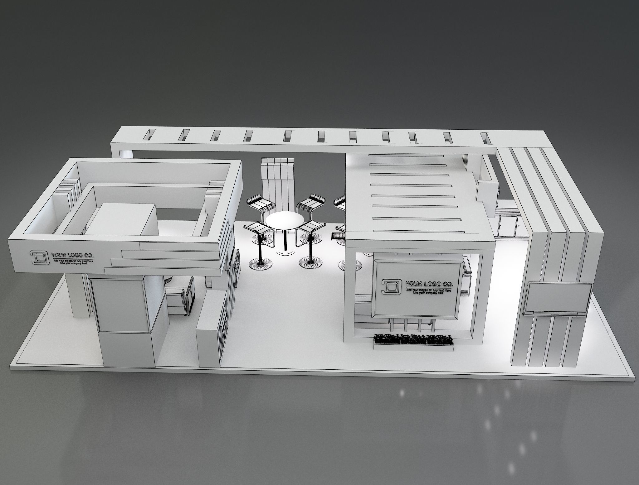 Booth Exhibition Stand a150  3D model_10