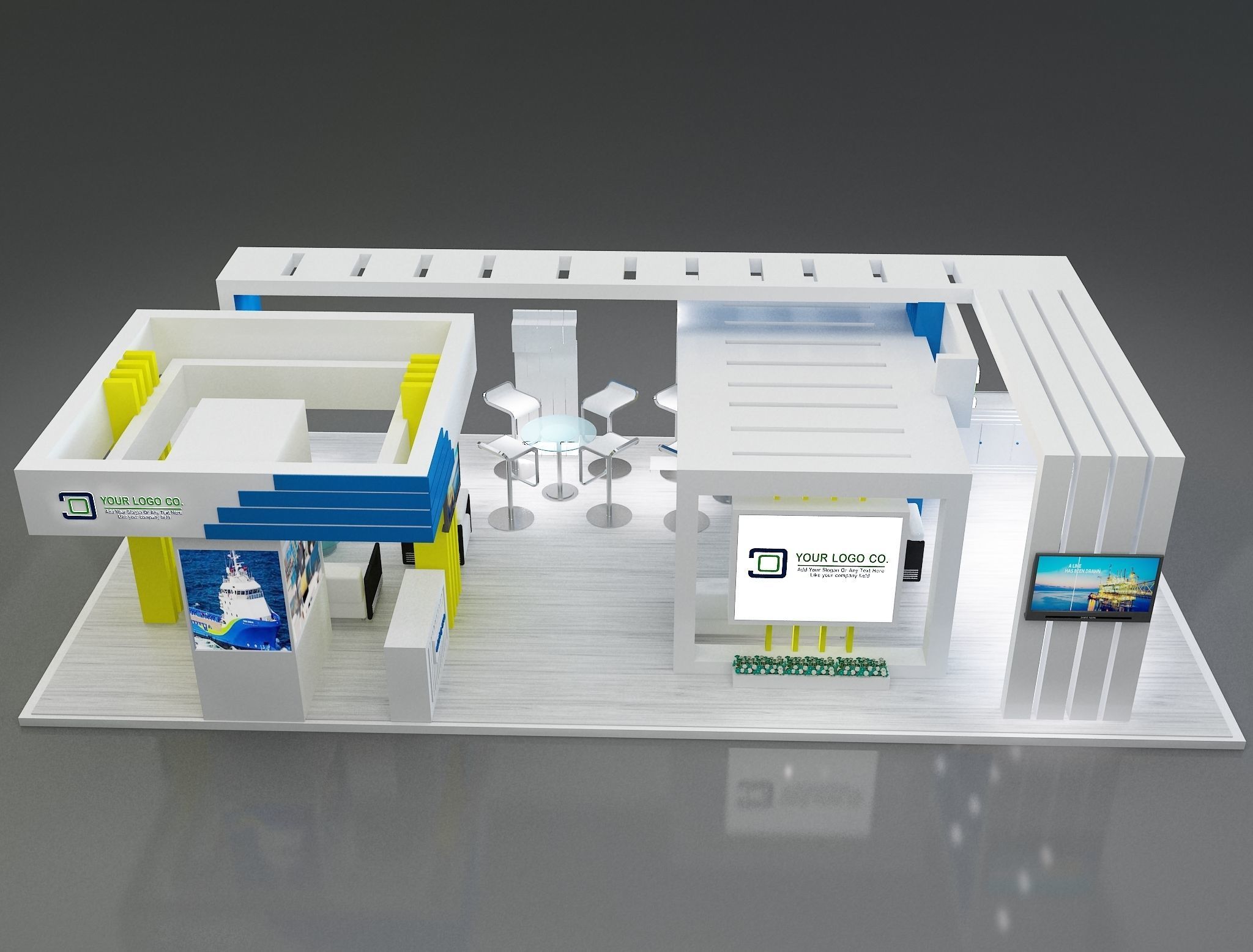 Booth Exhibition Stand a150  3D model_9