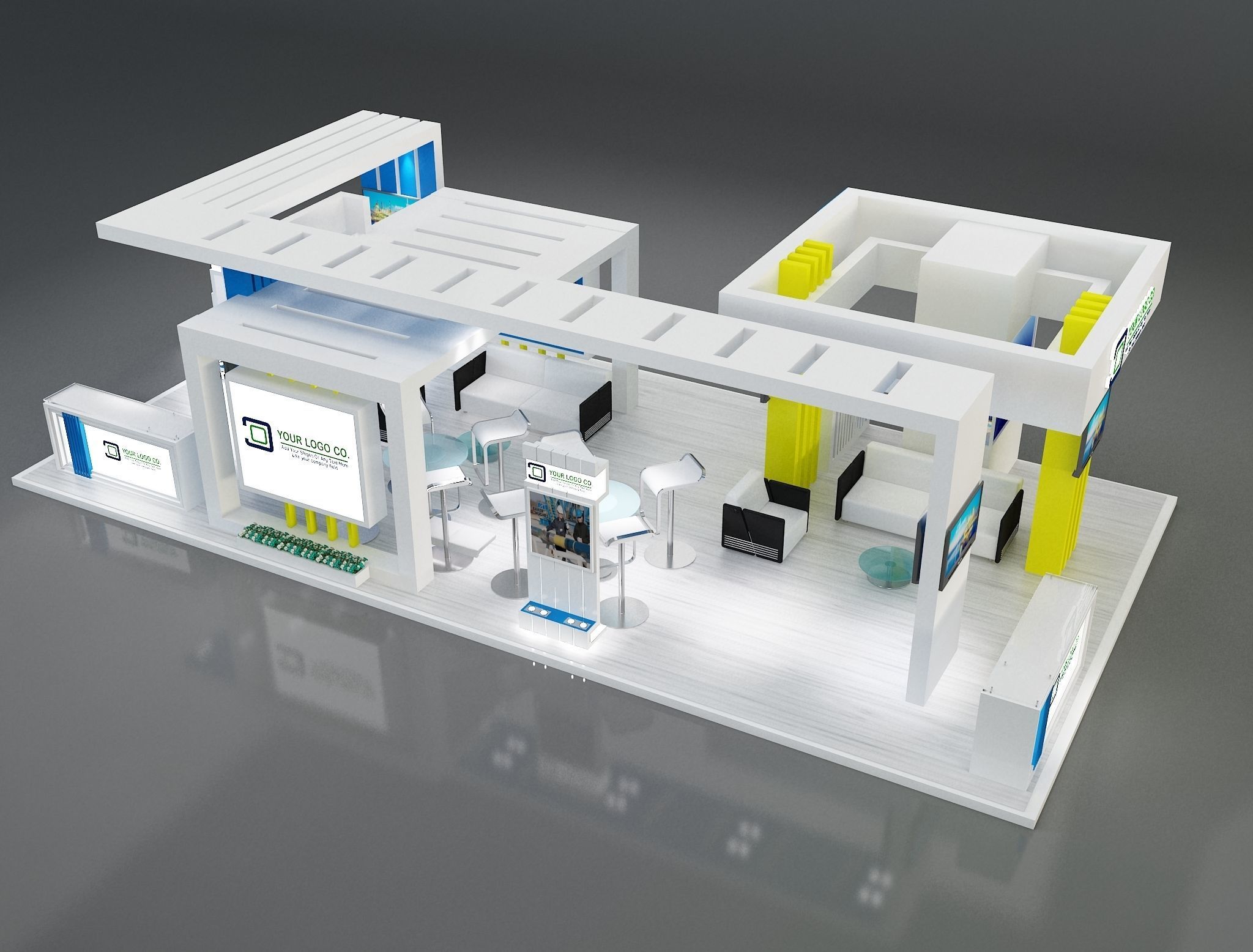 Booth Exhibition Stand a150  3D model_5