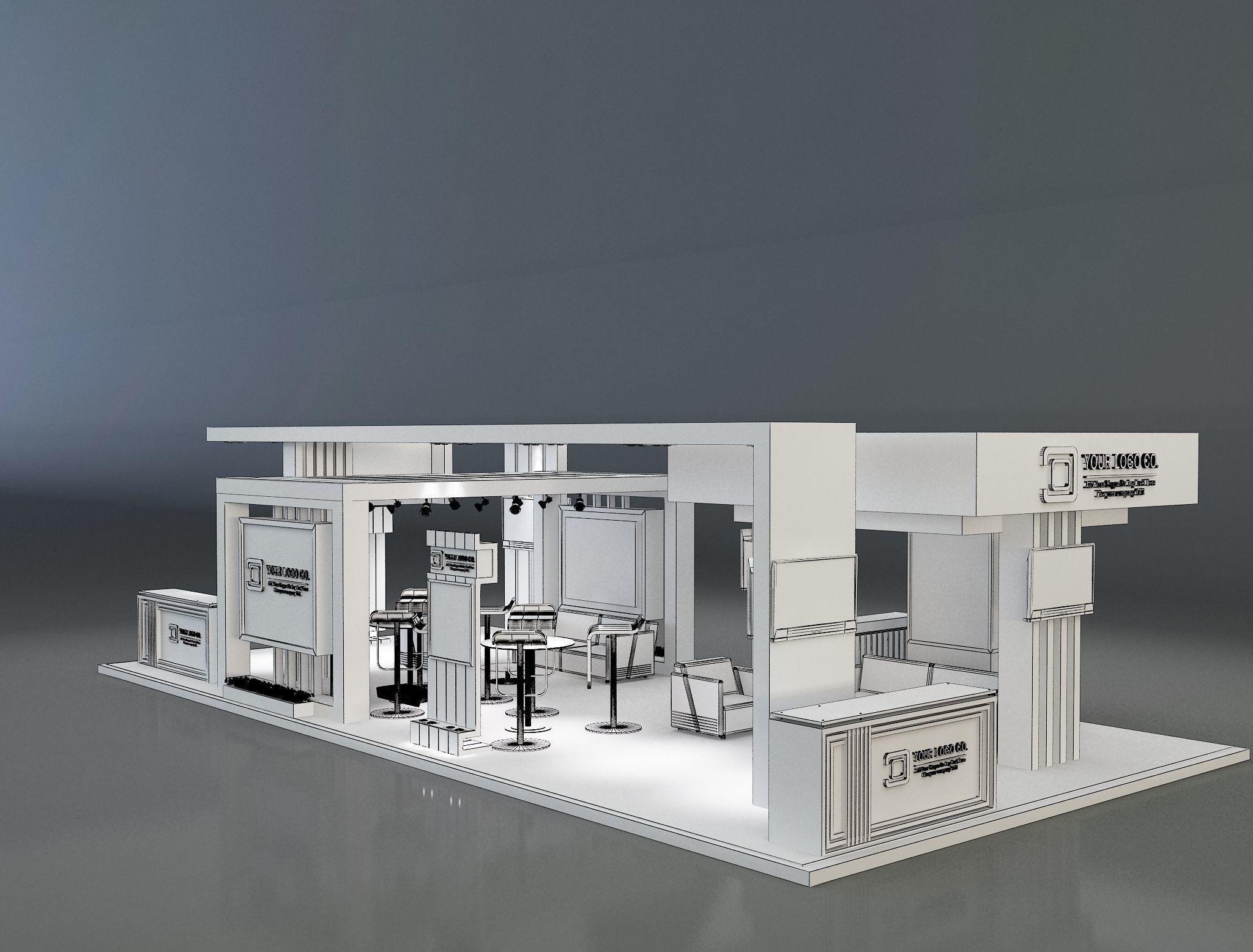 Booth Exhibition Stand a150  3D model_3