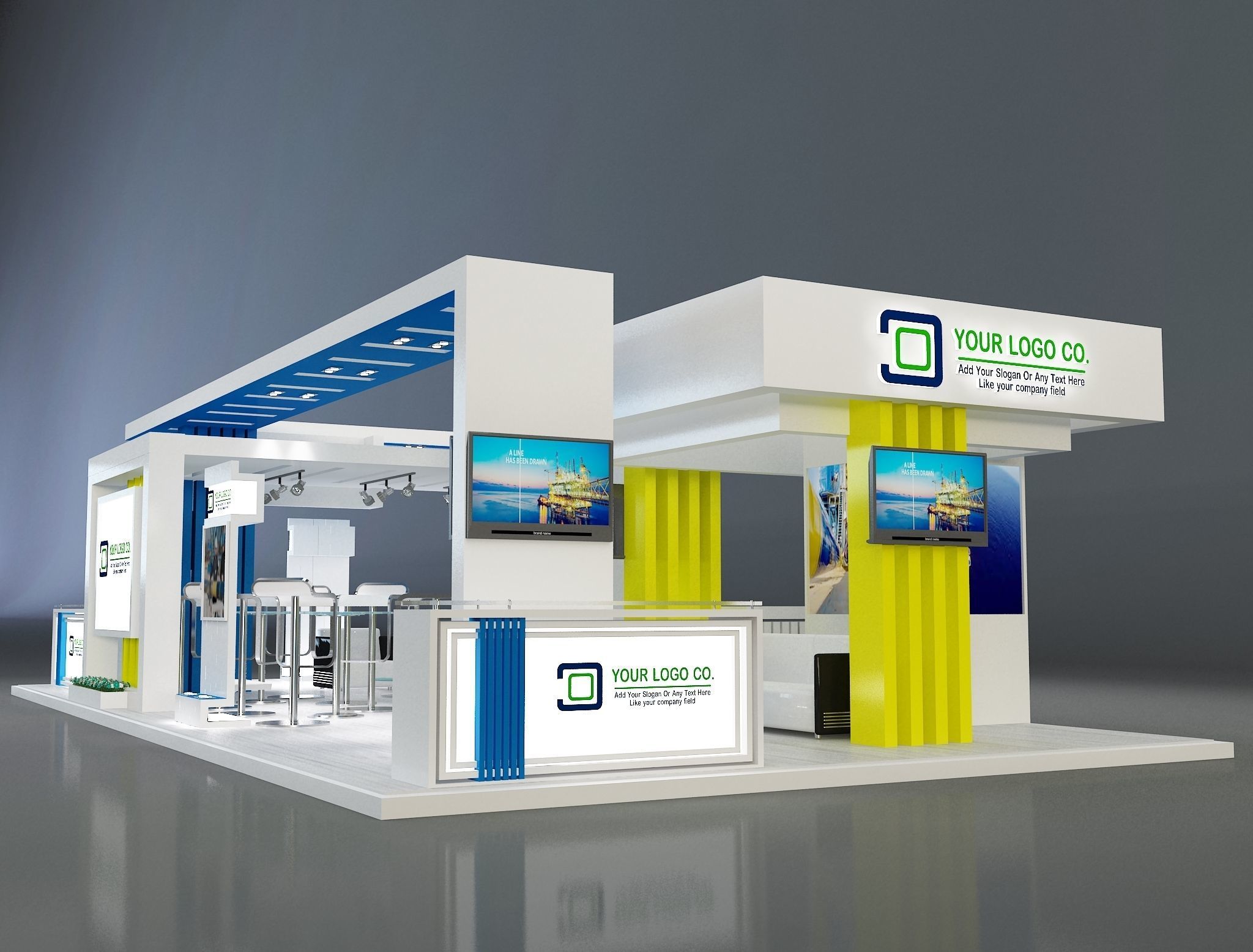 Booth Exhibition Stand a150  3D model_13