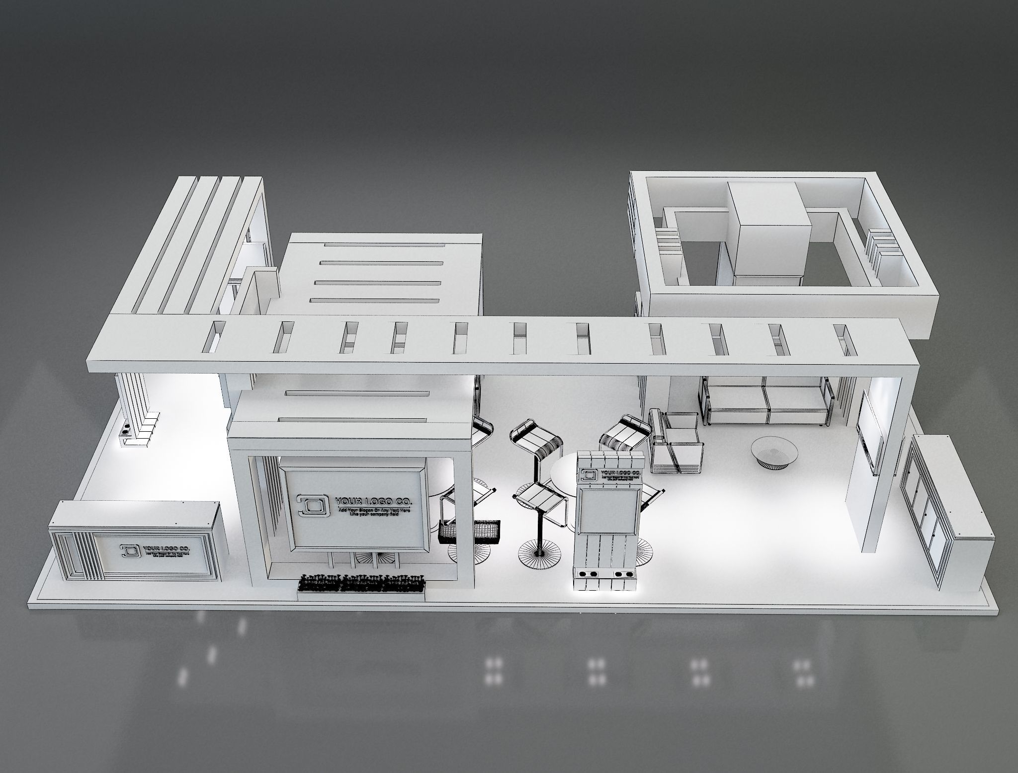 Booth Exhibition Stand a150  3D model_12