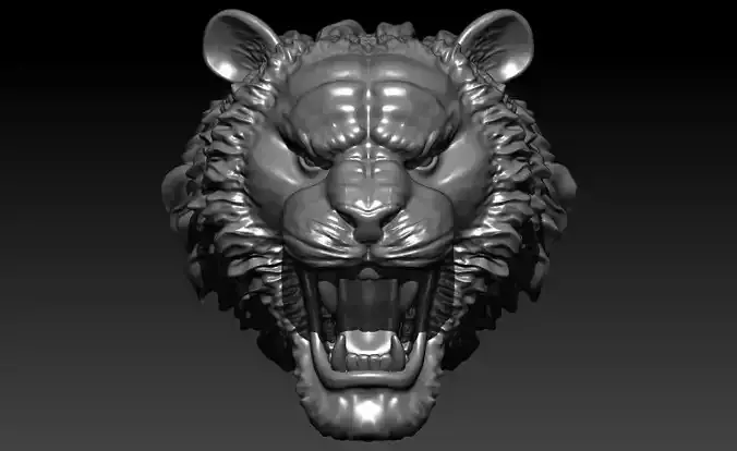 Tiger Face 3D Model 3D print model
