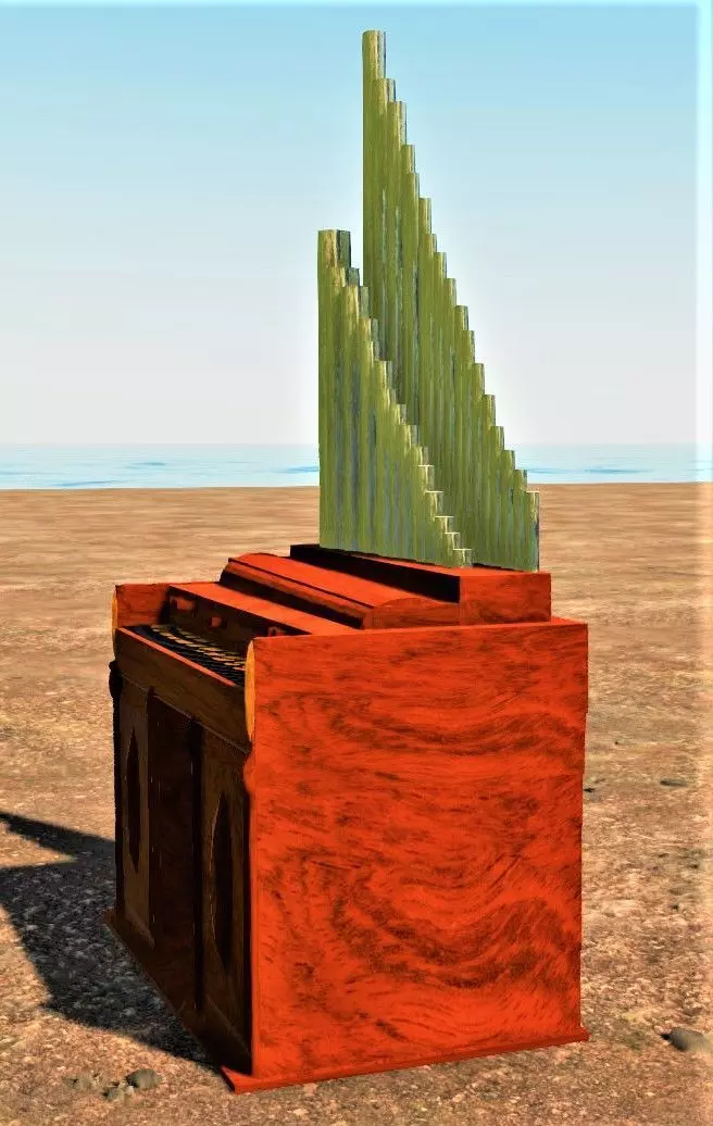 1865 pipe church organ Free 3D model