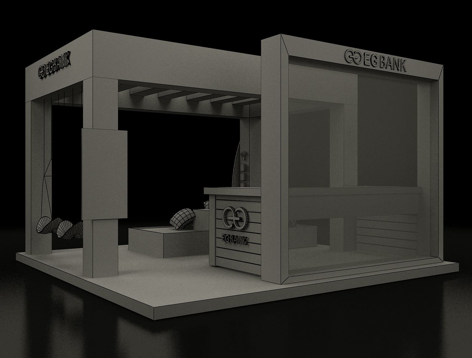 Booth Exhibition Stand a149 3D model_1
