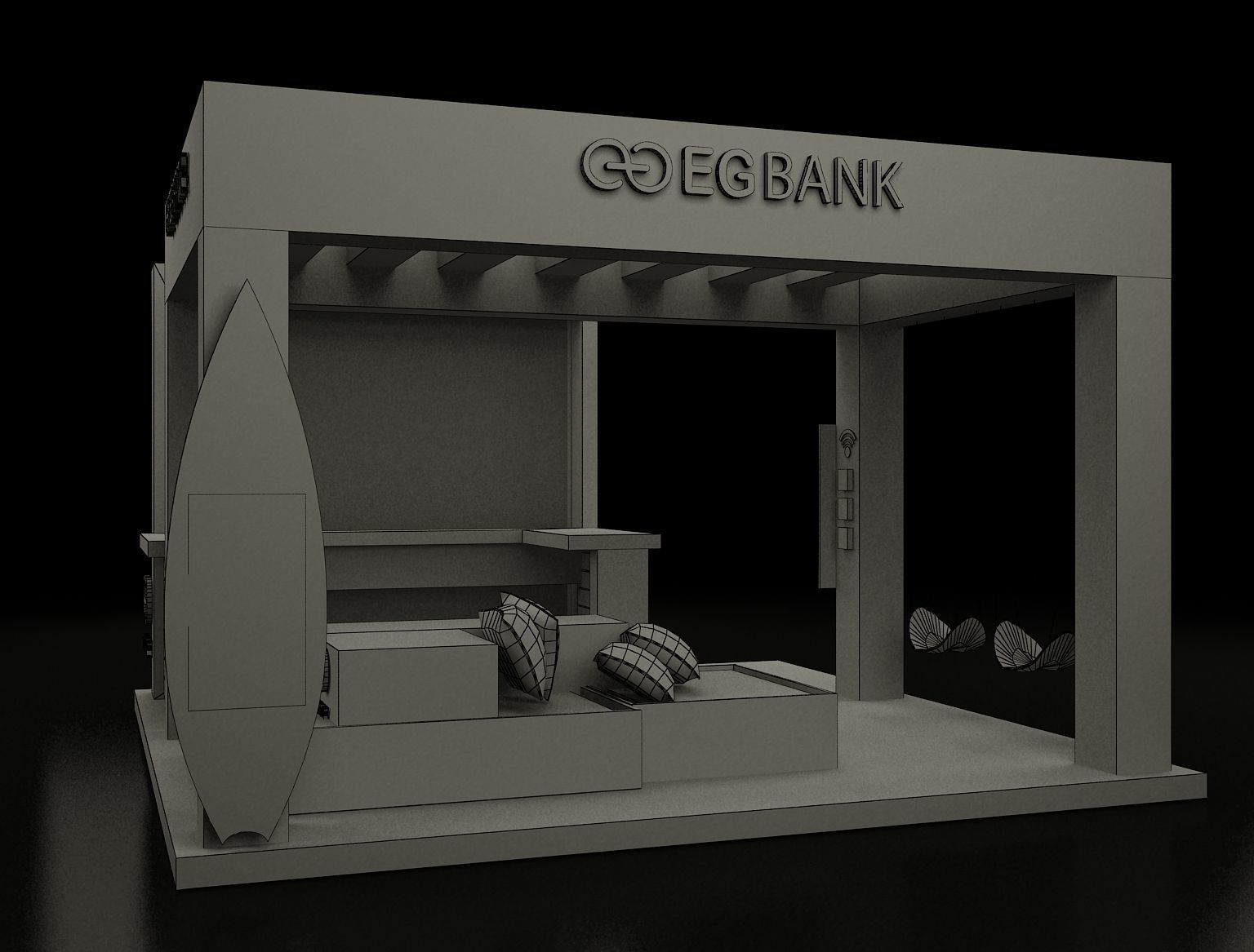 Booth Exhibition Stand a149 3D model_11