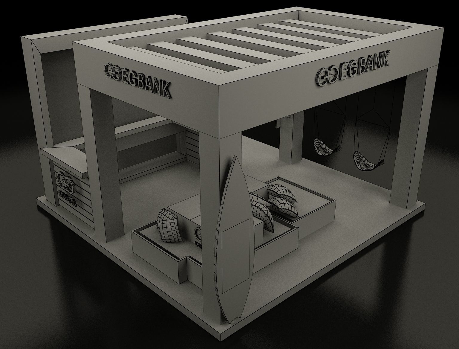 Booth Exhibition Stand a149 3D model_5