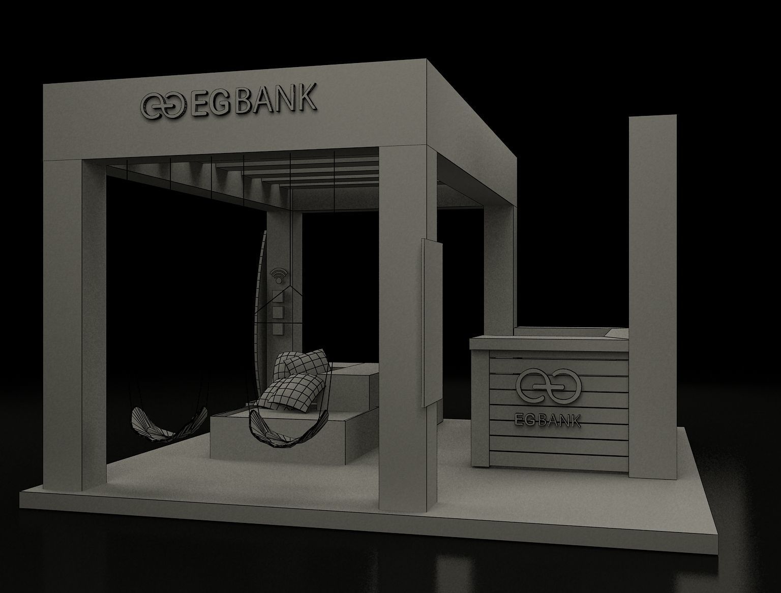 Booth Exhibition Stand a149 3D model_9