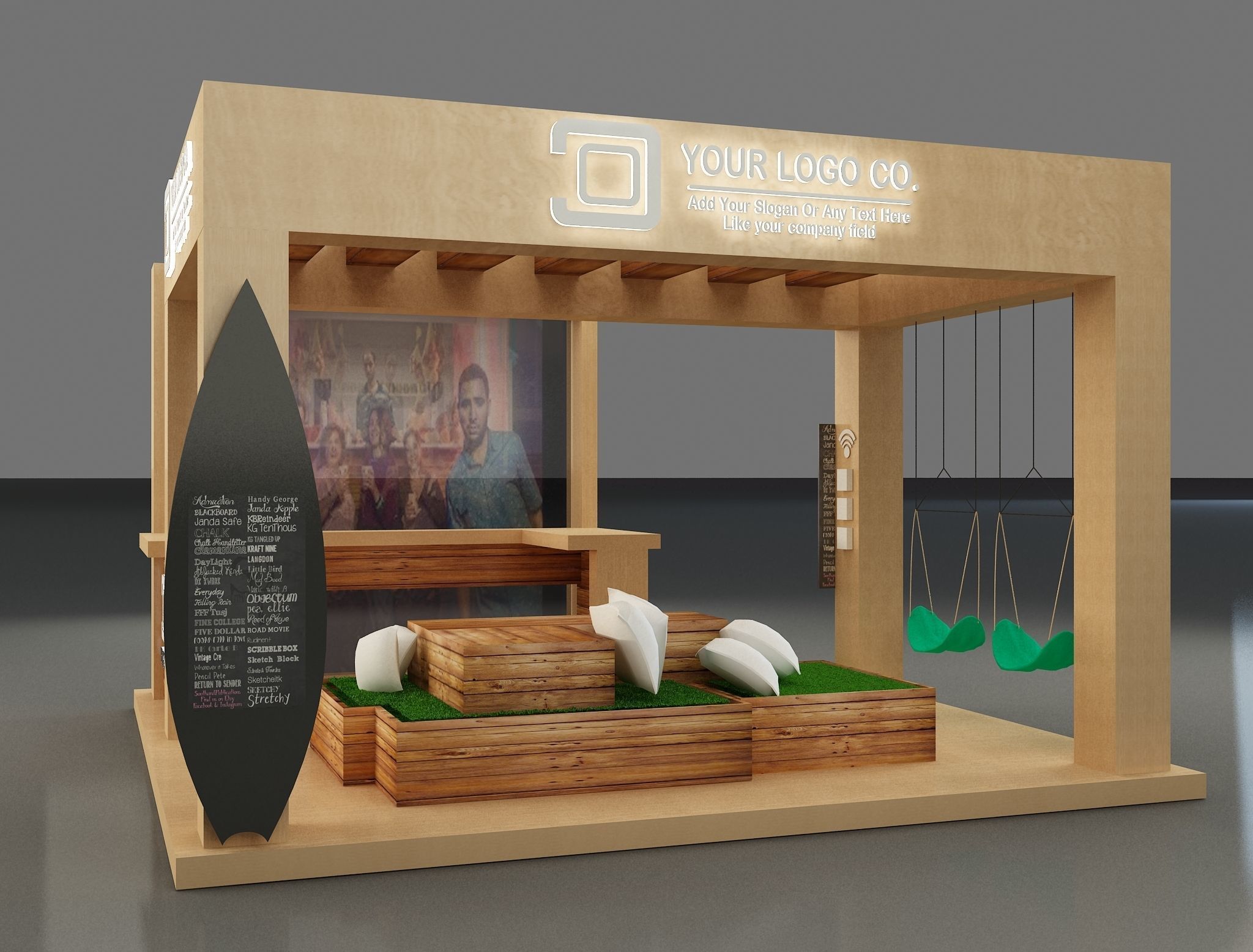 Booth Exhibition Stand a149 3D model_10