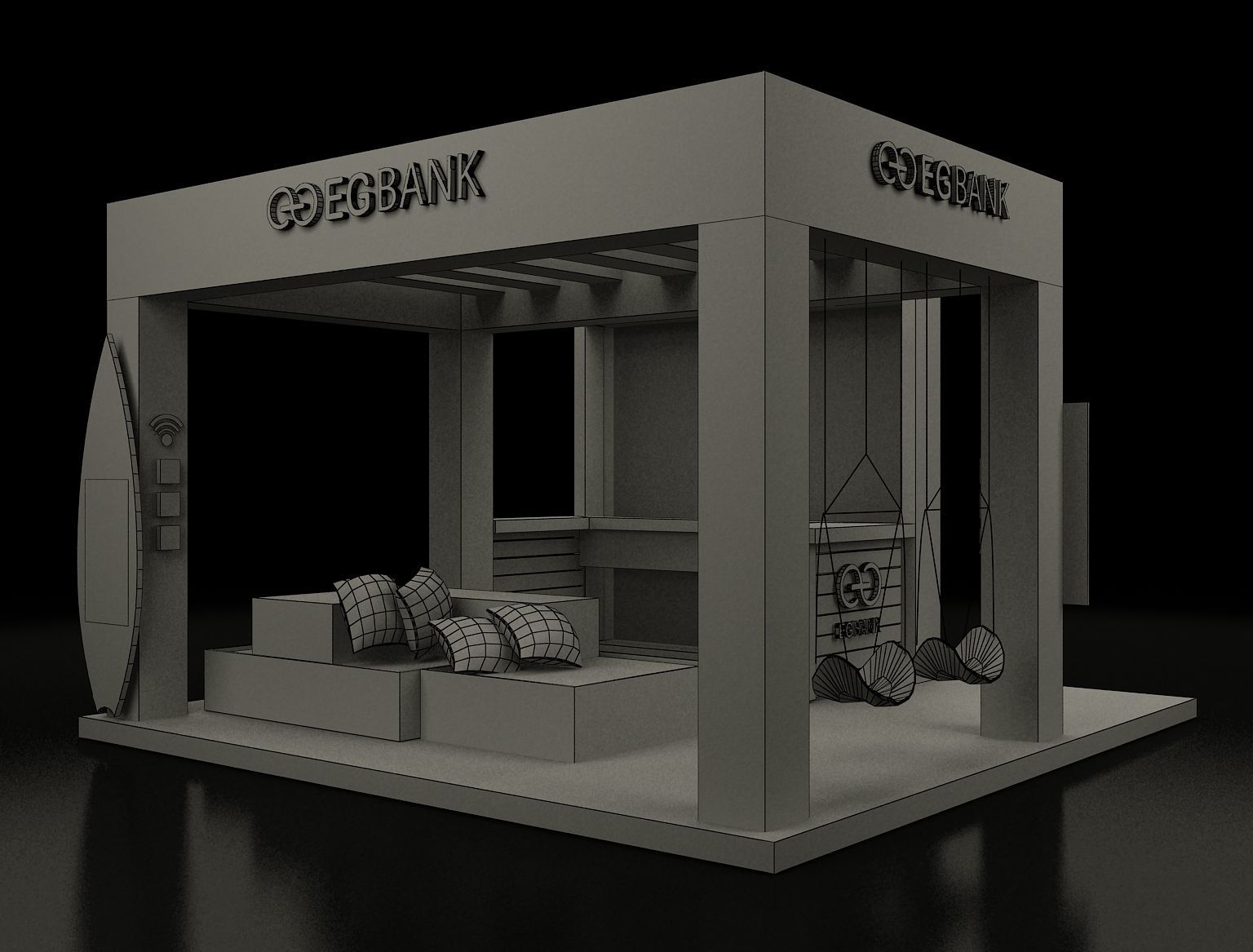 Booth Exhibition Stand a149 3D model_7