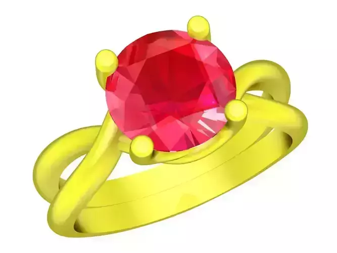 A5292 Fashion Diamond Girls Ring 3D Print