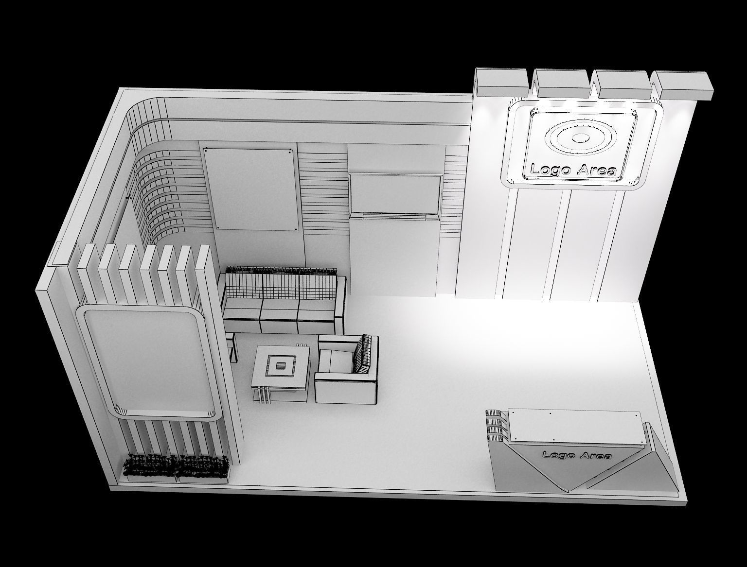 Booth Exhibition Stand a148 3D model_9