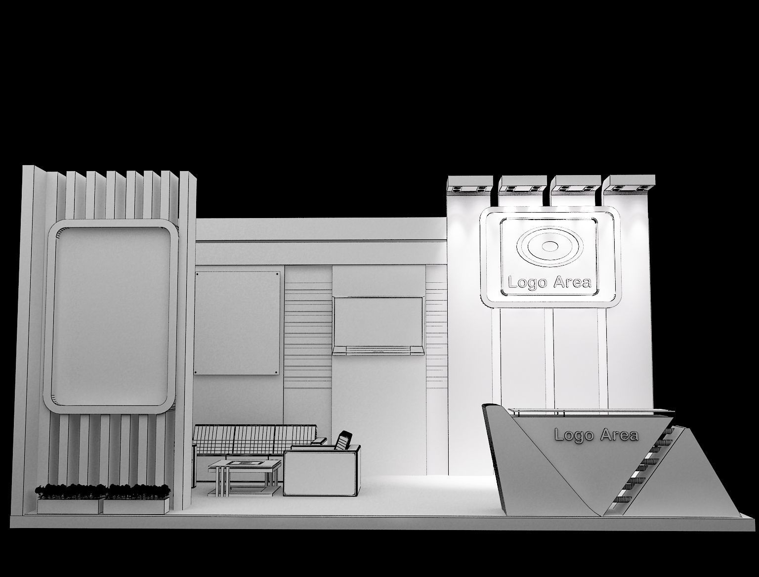 Booth Exhibition Stand a148 3D model_5