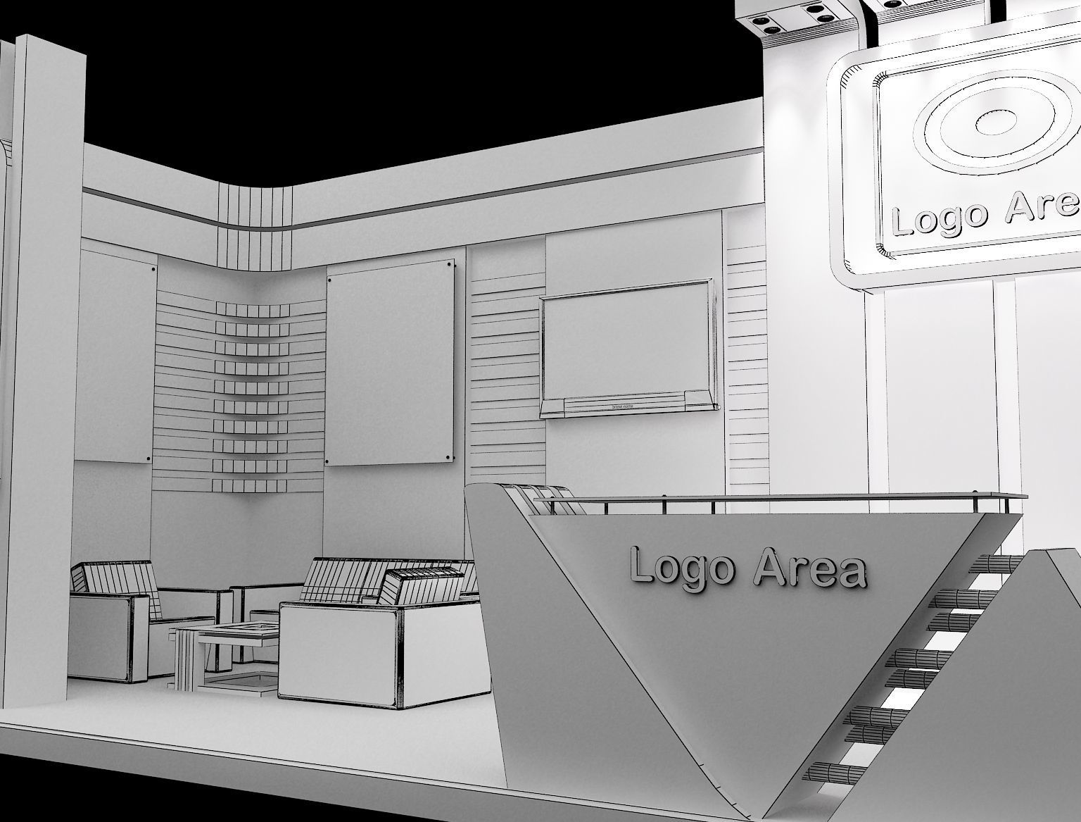 Booth Exhibition Stand a148 3D model_11