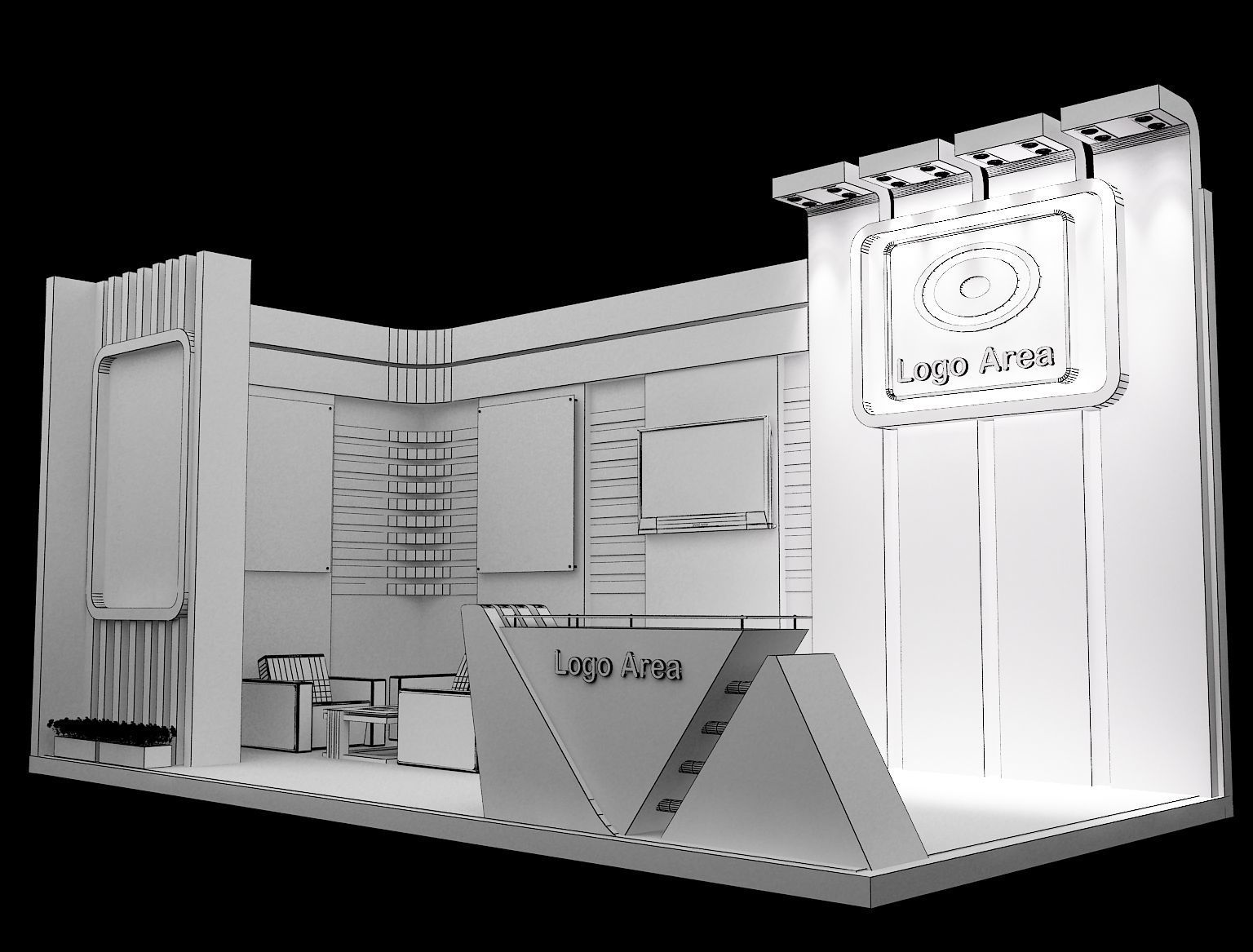 Booth Exhibition Stand a148 3D model_1
