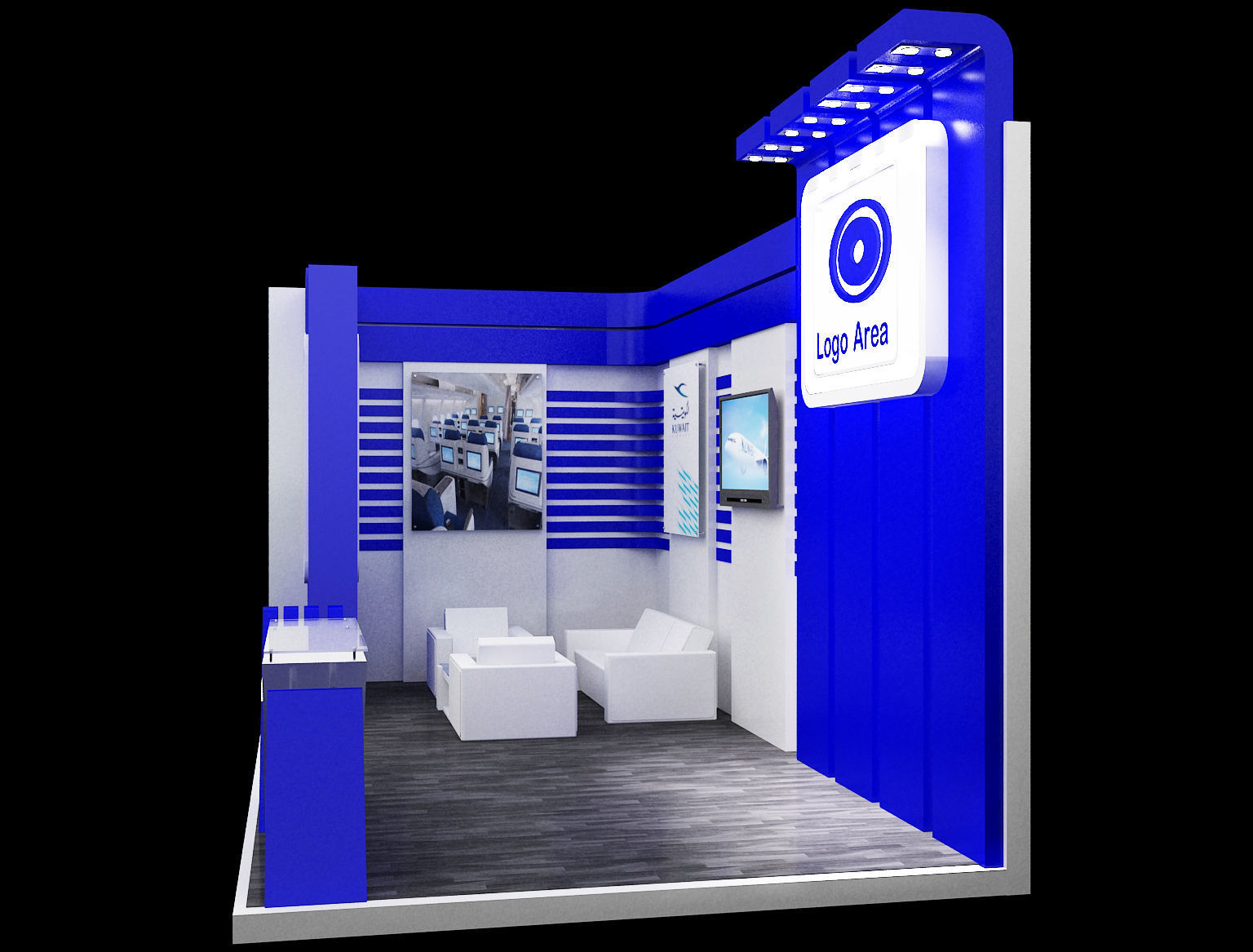 Booth Exhibition Stand a148 3D model_2